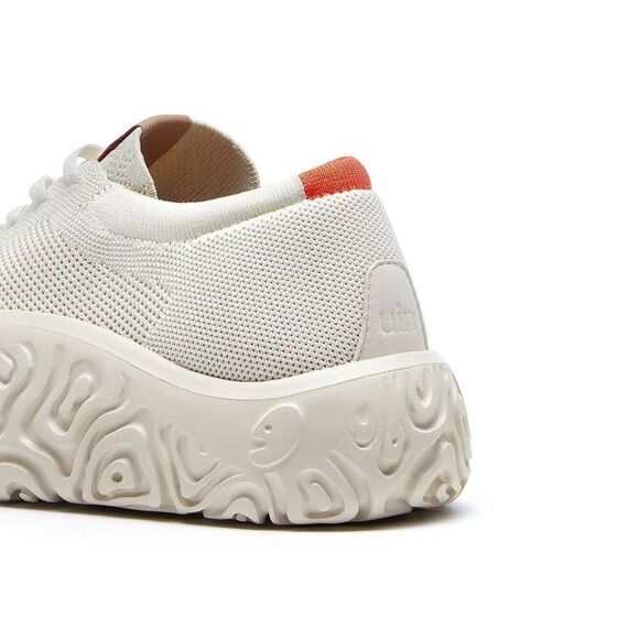 UIN Cream and Red Women's Sneakers - Picture 3 of 9